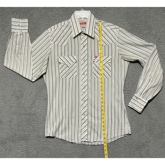 Vintage Ely Plains Shirt Mens L Long Sleeve Pearl Snap Cowboy Western Ranch Ride - Picture 7 of 10